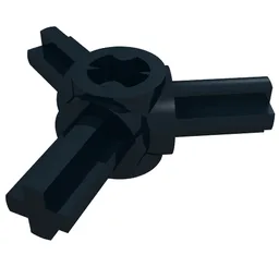 Technic Axle Connector Hub with 3 Axles at 120° / Black