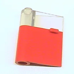 Door 1 x 3 x 3 Left with Window and Horizontal Handle / Red