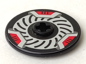 Lego Technic, Disk 3 x 3 with Disk Brake Red Caliper Pattern (Sticker) - Set 8520