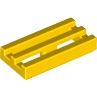 Tile Special 1 x 2 Grille with Bottom Groove / Yellow