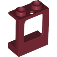 Lego Window 1 x 2 x 2 Plane, Hollow Studs, Single Hole Top and Bottom for Glass / Dark Red
