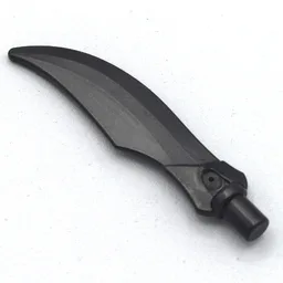 Weapon Sword Curved Blade with Bar / Pearl Titanium
