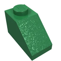 Brick Sloped 45° 2 x 1 with Bottom Pin / Green