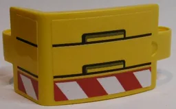 Technic, Panel Curved 3 x 5 x 3 with Black Lines and Rectangles, Red and White Danger Stripes Pattern Model Right Side (Stickers) - Set 42055