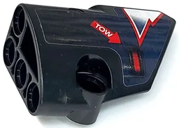 Technic, Panel Fairing # 2 Small Smooth Short, Side B with White 'TOW' on Red Arrow, Red and White Lightning Stripes Pattern (Sticker) - Set 42109