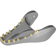 Lego Animal Body Part, Dinosaur, Indominus Rex Lower Jaw with Tan Teeth / Light Bluish Gray