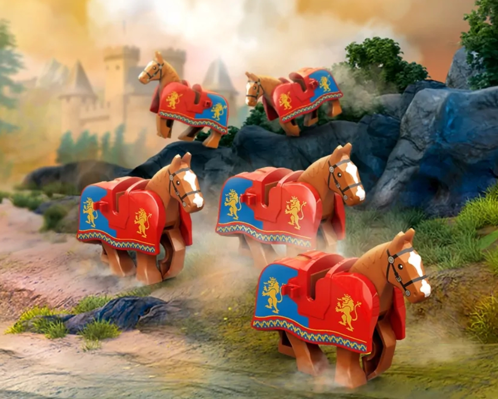 Lego 5 x Crusader Horses Bundle