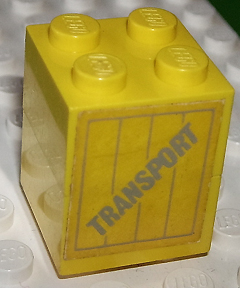 Lego Stickered Assembly 2 x 2 x 2 with 'Transport' on Crate Pattern on Both Sides (Stickers) - Set 165