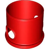Duplo Ball Tube Straight with Opposing Oval Holes / Red