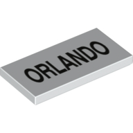 Lego Tile 2 x 4 with 'ORLANDO' Print / White