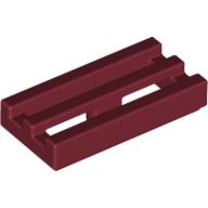 Lego Tile Special 1 x 2 Grille with Bottom Groove / Dark Red