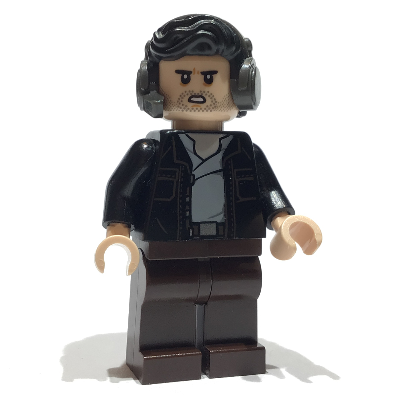 Lego Poe Dameron, Black Jacket, Hair with Headset
