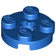 Plate Round 2 x 2 with Axle Hole Type 1 (+ Opening) / Blue