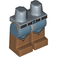 Lego Hips and Medium Nougat Legs with Belt with Buckle and Cowboy Boots Print