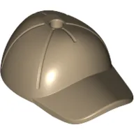 Hat / Cap Short Curved Bill with Seams and Hole on Top / Dark Tan