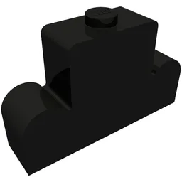 Brick Curved 1 x 4 x 2 Centre Stud Top / Black