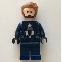 Captain America in Dark Blue Outfit with Black Hands and Hair