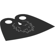 Lego Neckwear Cape, Very Short, Tear-Drop Neck Cut with Black with Fur Print / Dark Orange Sides [Spongy Stretchable Fabric]