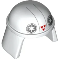 Helmet Imperial Pilot, Smooth with Imperial Logo and Three Red Triangles Print (AT-DP Pilot) / White