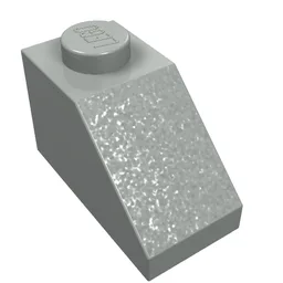 Brick Sloped 45° 2 x 1 with Bottom Pin / Light Gray