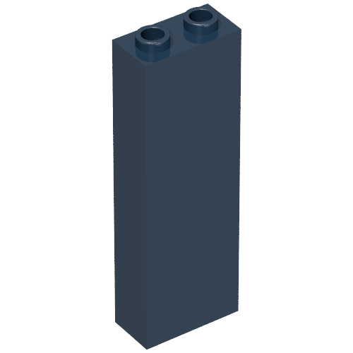 Lego Brick 1 x 2 x 5 with Blocked Open Studs and Bottom Stud Holder with Asymmetric Ridges / Dark Blue