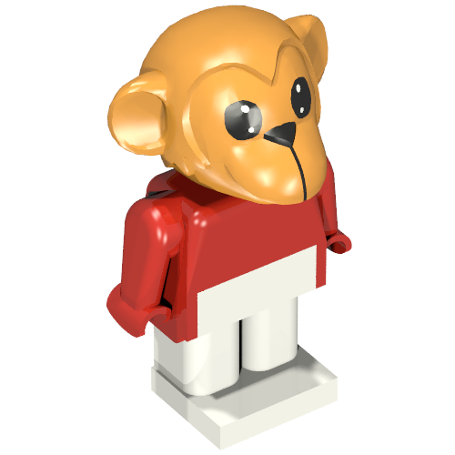 Lego Fabuland Figure Monkey 5 (Gabriel) / Red
