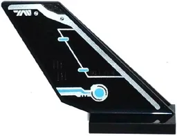 Tail Shuttle with Rudder and Silver and Medium Azure Circuitry Pattern on Right Side (Sticker) - Set 70170