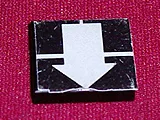 Tile 2 x 2 with Arrow White over White Line on Black Background Pattern (Sticker) - Set 8094