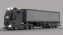 Mercedes Actros Semi Truck with Trailer - Minifigscale