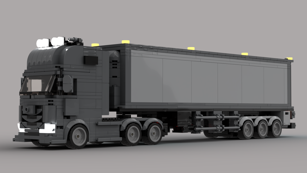 Lego Mercedes Actros Semi Truck with Trailer - Minifigscale