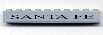 Lego Brick 1 x 10 with 'SANTA FE' Pattern (Sticker) - Sets 10022 / 10025