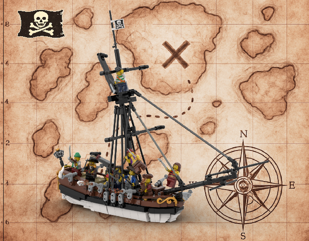 Lego 🏴‍☠️ THE GARGOYLE- Pirate Bermuda Cutter | Full Rigging & Fearsome Crew | Sea Dogs are coming