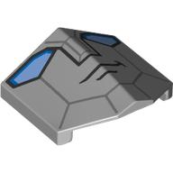 Lego Brick Sloped 33° 2 x 2 Double / Inverted with Robot/Autobot Face print (Bumblebee)
