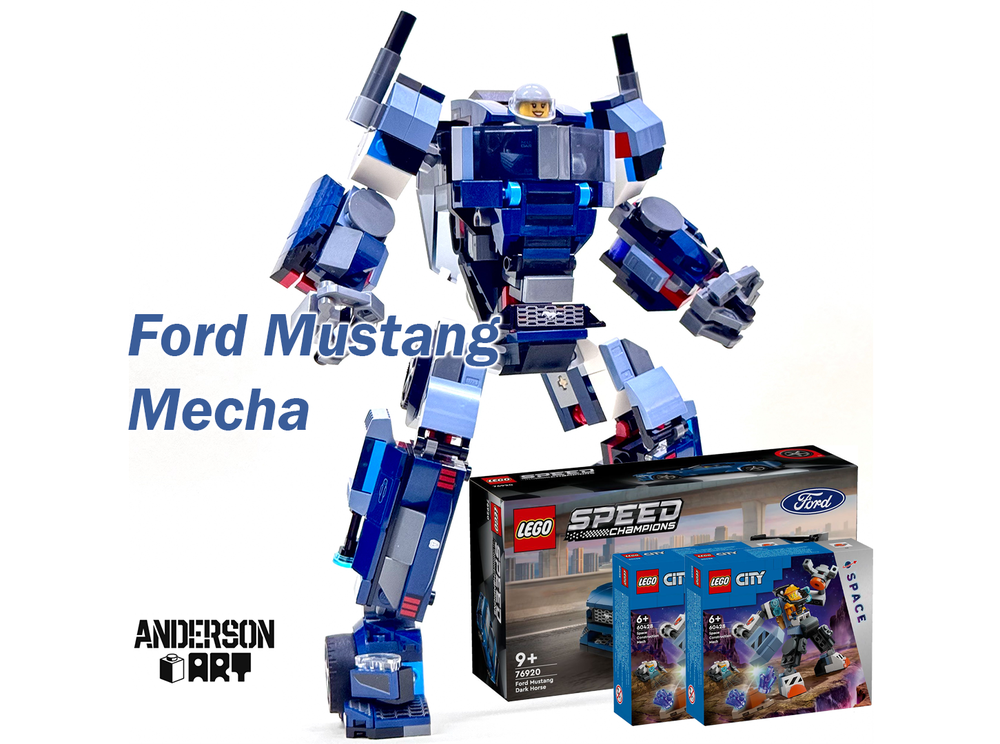Lego Ford Mustang x Mecha x Transformer (LEGO 76920 + 2x60428)