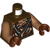 Lego Torso Armor, Gundabad Orc Print, Medium Nougat Arms, Reddish Brown Hands / Dark Brown