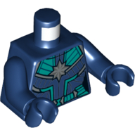 Lego Torso Armor with Dark Turquoise Plate (Space Suit) Print (Captain Marvel), Dark Blue Arms and Hands / Dark Blue