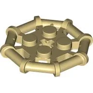 Plate Special 2 x 2 with Bar Frame Octagonal, Reinforced, Completely Round Studs / Tan