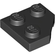 Wedge Plate 2 x 2 Cut Corner / Black