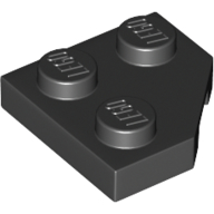 Lego Wedge Plate 2 x 2 Cut Corner / Black