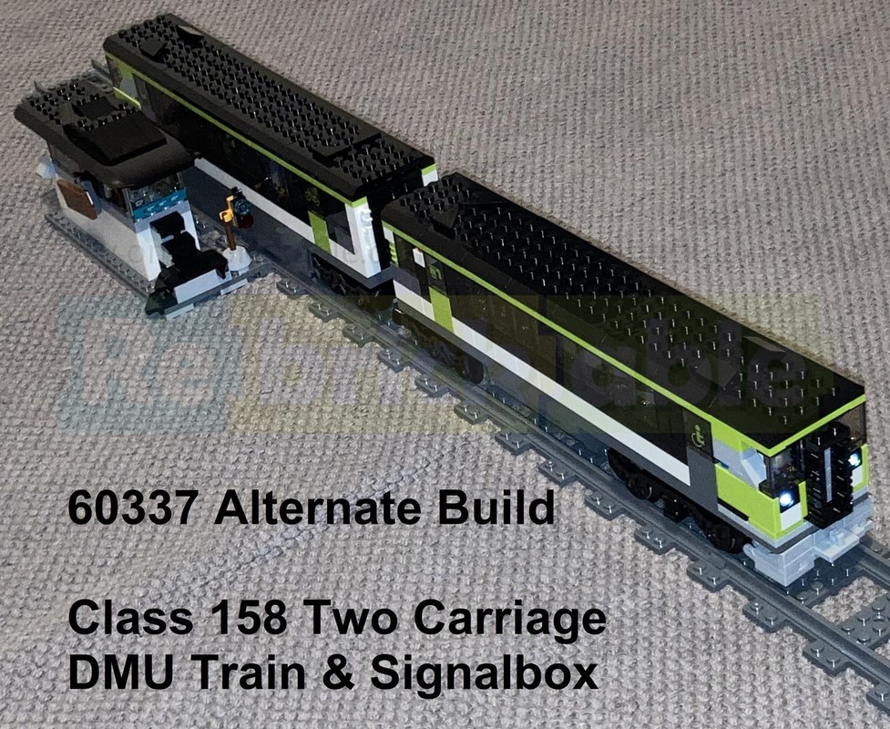 Lego 60337 Alternate Build - Class 158 Two Carriage DMU Train & Signalbox