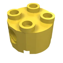 Brick Round 2 x 2, Pin Holes / Yellow