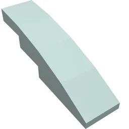 Brick Curved 4 x 1 No Studs [Stud Holder with Symmetric Ridges] / Light Aqua