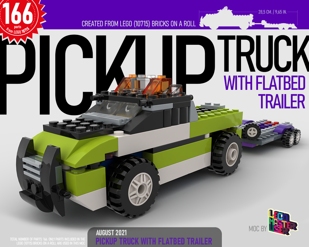 Lego Pickup Truck with Flatbed Trailer