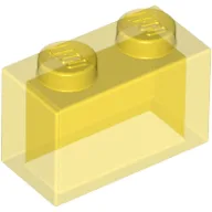 Brick 1 x 2 without Bottom Tube / Trans-Yellow