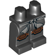 Lego Hips and Black Legs with White Sash and Medium Nougat Knee Pads Print / Black