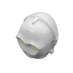 Lego Minifig Head Special, Protocol Droid with Yellow Eyes Print (C-3PO / K-3PO) / Chrome Silver
