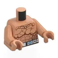 Torso, Bare Chest with Rock Surface, White Belt Print, Nougat Arms and Hands / Nougat