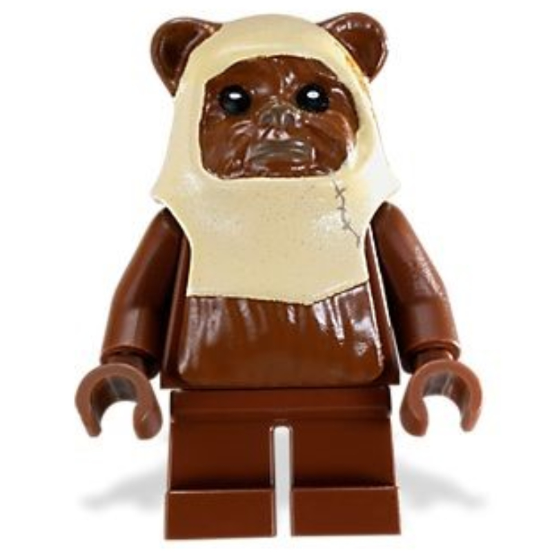 Lego Paploo, Ewok, Tan Hood with Reddish Brown Face