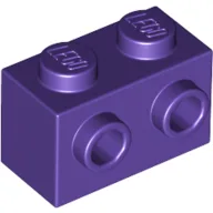 Brick Special 1 x 2 with 2 Studs on 1 Side / Dark Purple