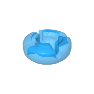 Lego Clikits Icon, Round 2 x 2 Small with Hole [Polished] / Trans-Light Royal Blue